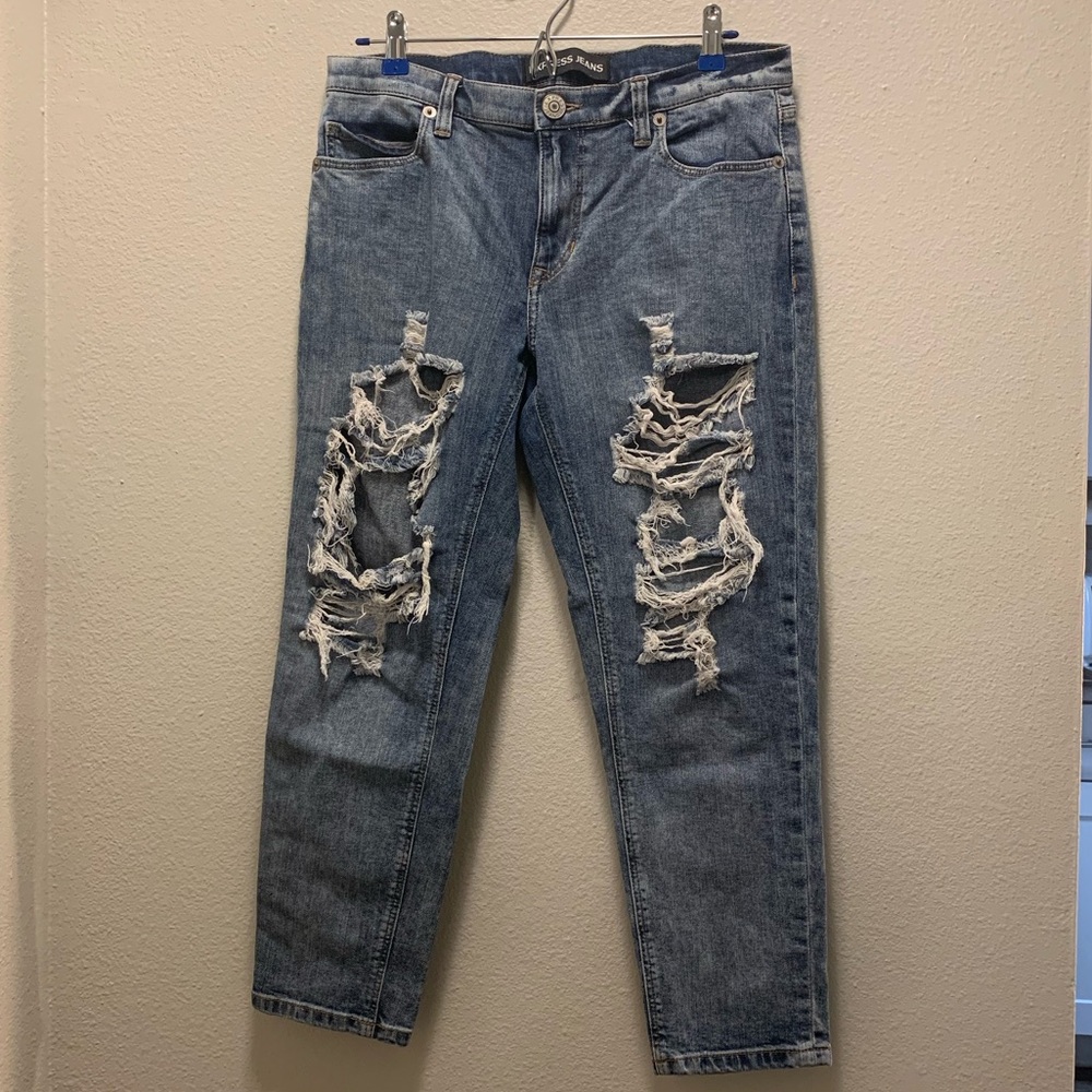 Express distressed girlfriend jeans size 8